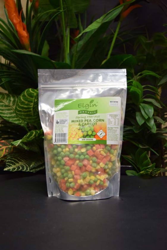 ORG Frozen Mixed Pea, Corn and Carrot 600g