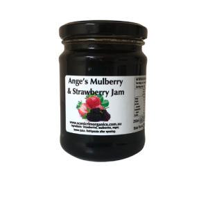 ange's strawberry and mulberry jam organic